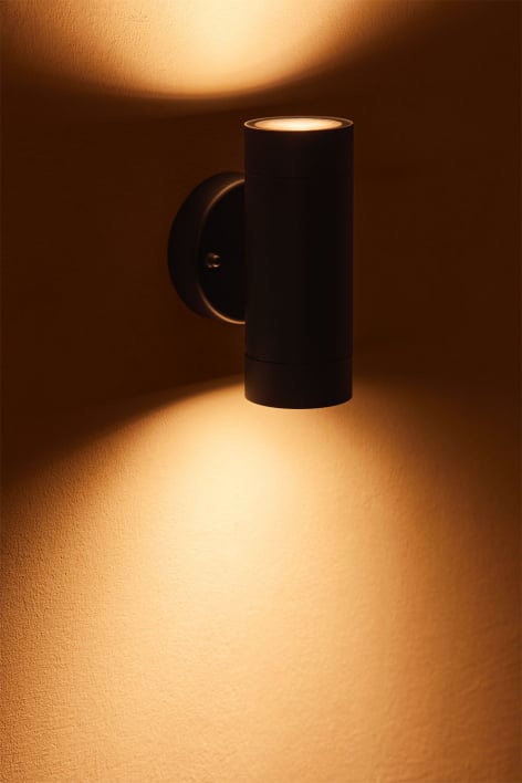 Jaxten outdoor wall light in aluminum with 2 light points