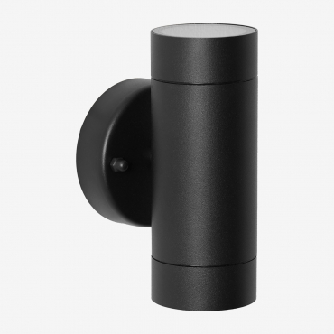 Jaxten Outdoor Wall Light In Aluminum With 2 Light Points Black - Sklum