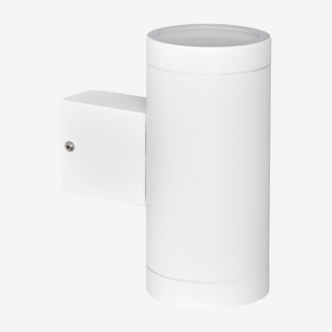 Bixent Outdoor Wall Light In Aluminium With 2 Light Points White - Sklum