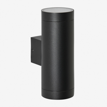 Sileno Outdoor Wall Light In Aluminium With 2 Light Points Black - Sklum