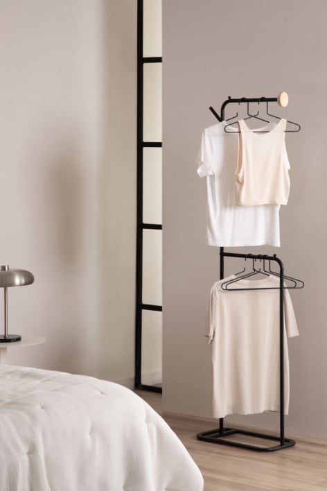 Einar iron standing coat rack - Black