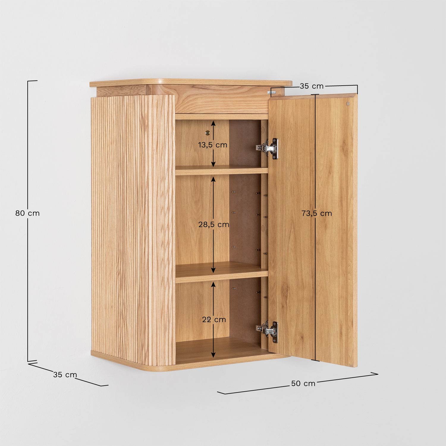 Carsone Wooden Bathroom Wall Cabinet , MEASURES