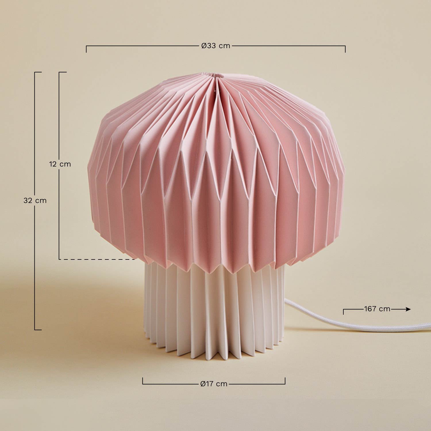 Aridiana Kids paper table lamp, MEASURES