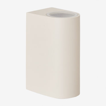 Pevot Outdoor Wall Light In Aluminium With 2 Light Points Tapioca Beige & ↑15 Cm - Sklum