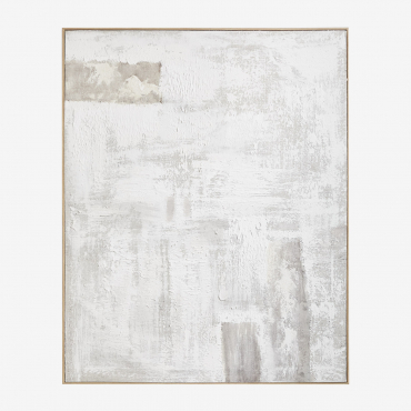 Hand Painted Decorative Painting On Linen With Plaster Relief (80x100 Cm) Silvaret Sand Grey - Sklum