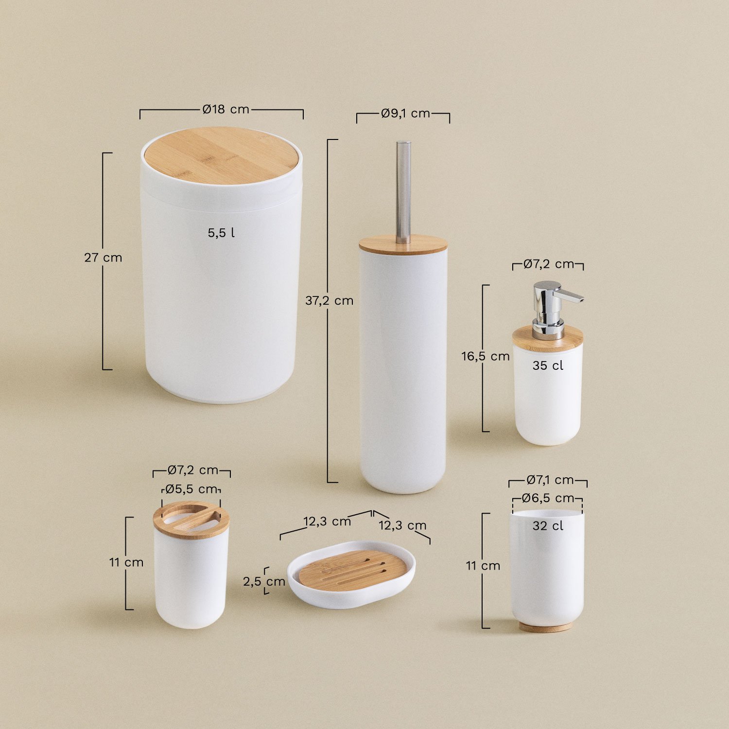 Ulysse bathroom set, MEASURES