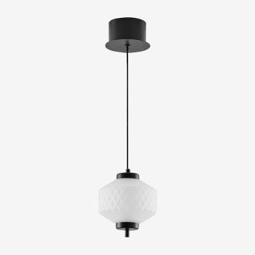 Led Ceiling Lamp In Iron And With 1 Necsar Crystal Ball Black & A - Sklum