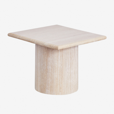 Lausanne Travertine Square Side Table 55 X 55 Cm - Sklum