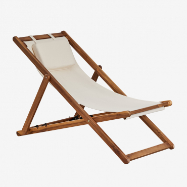 Folding Hammock With Cushion In Kardis Wood Tapioca Beige - Sklum