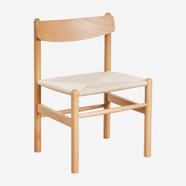 Pack Of 4 Mauren Wooden Dining Chairs Natural Wood - Sklum