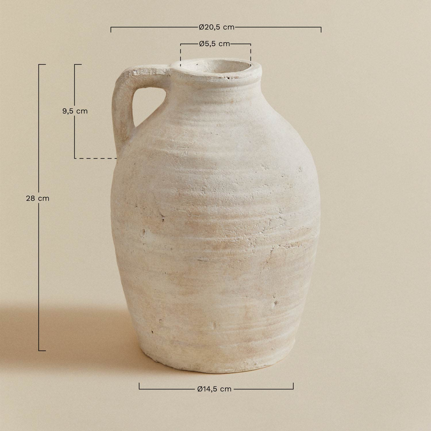 Decorative Terracotta Vase (28 cm) Dariam, MEASURES