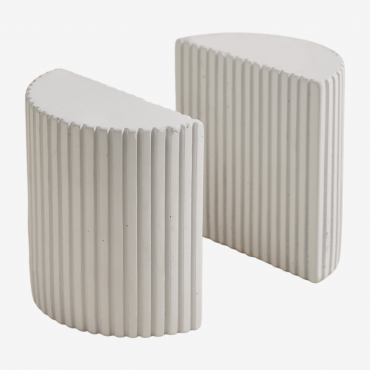 Set Of 2 Morbel Cement Bookends White - Sklum