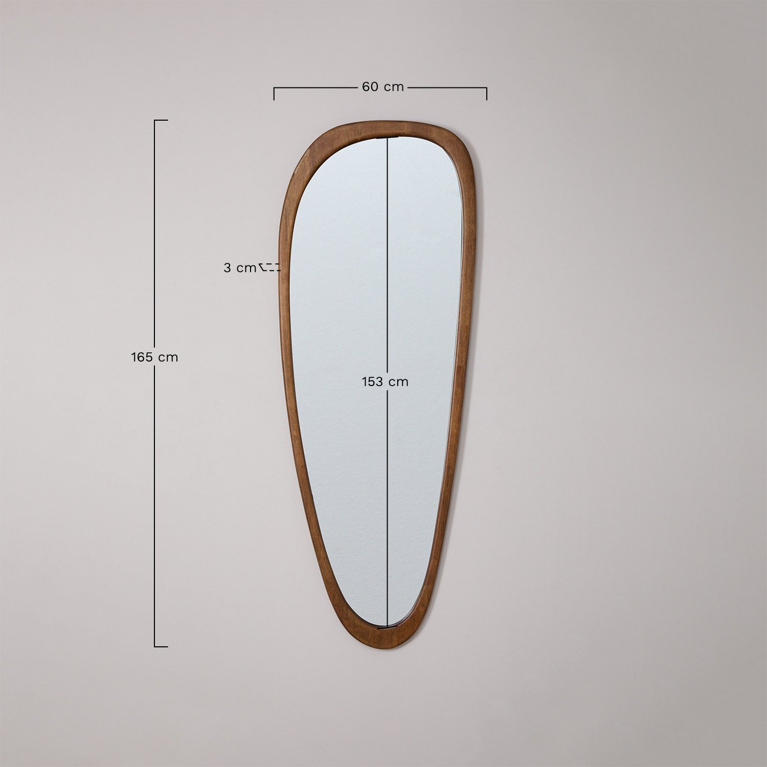 Arbidel oak wall mirror, MEASURES