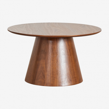 Round Wooden Coffee Table (ø80 Cm) Aura Walnut Veneer - Sklum