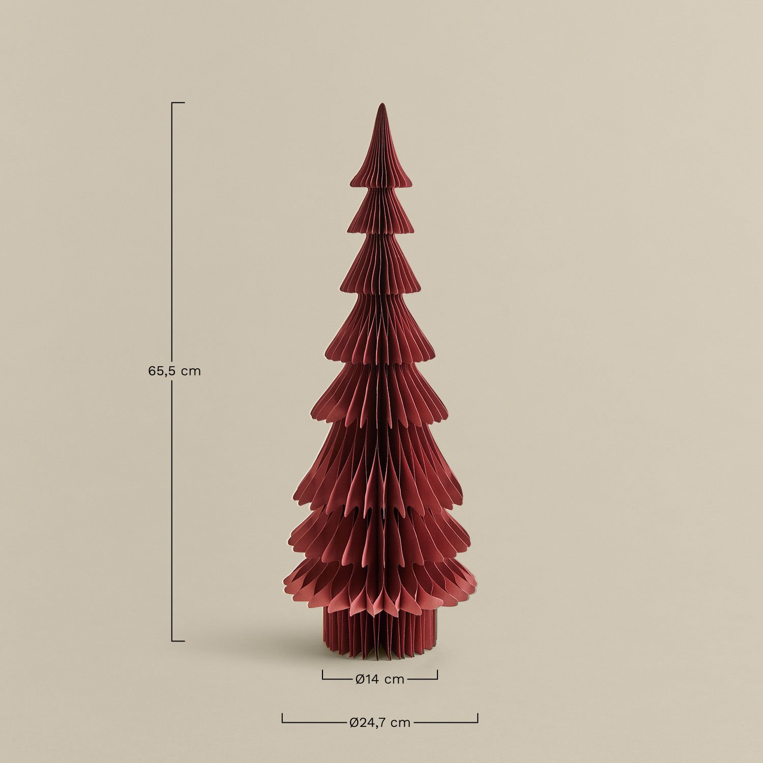 Kixel paper Christmas tree , MEASURES