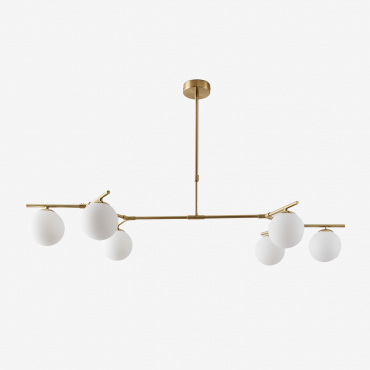 Ceiling Lamp With 6 Garland Glass Balls Golden - Sklum