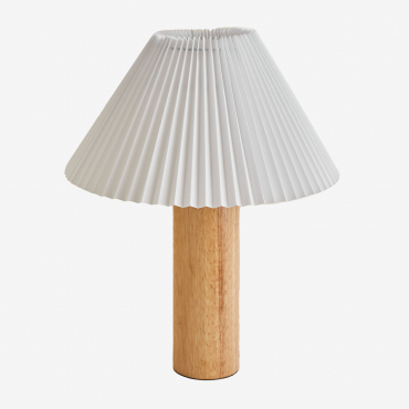 Gaines Rubberwood Table Lamp Ø40 Cm - Sklum