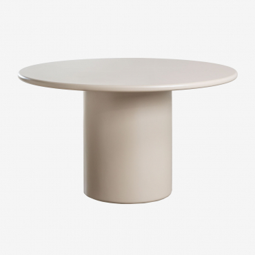 Round Dining Table In Mdf (ø130 Cm) Rodeo Tapioca Beige & Ø130 Cm - Sklum
