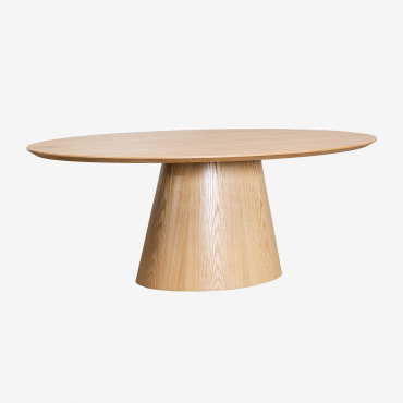 Oval Wooden Dining Table (220x120 Cm) Aura Ash Veneer - Sklum