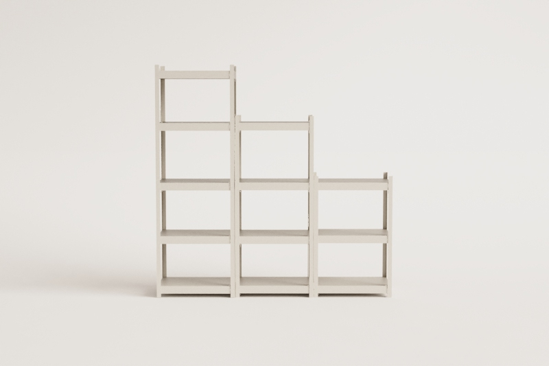 Set of 3 steel shelves (180-150-120x60 cm) Crenzi