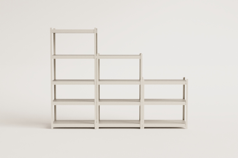 Set of 3 steel shelves (180-150-120x80 cm) Crenzi