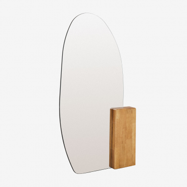 Standing Mirror In Oak Wood (80x160 Cm) Eriste Brown Oak - Sklum
