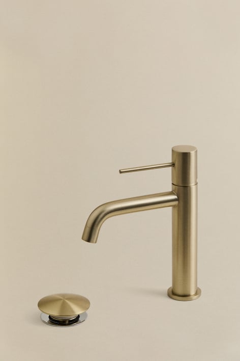 Orveta Click-Clack brass basin faucet and waste valve set - Brushed Gold