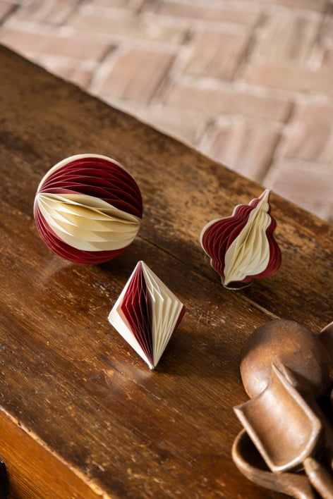 Set of 3 Doreimi paper Christmas ornaments