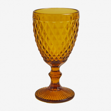 4-pack Of 32 Cl Wine Glasses In Koviran Glass Yellow Ochre - Sklum