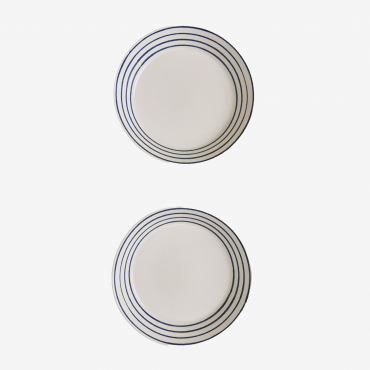 Pack Of 2 Deep Plates In New Bone China Isolda White - Sklum