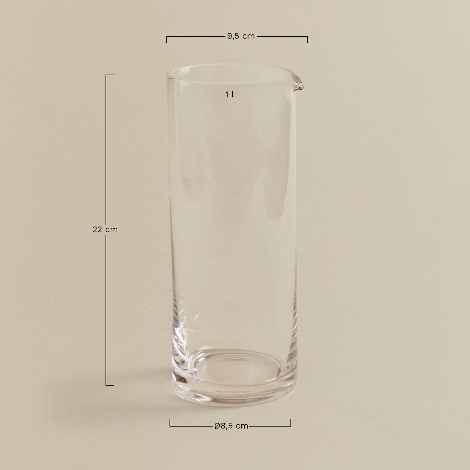 Glass pitcher 1 L Lioare, MEASURES
