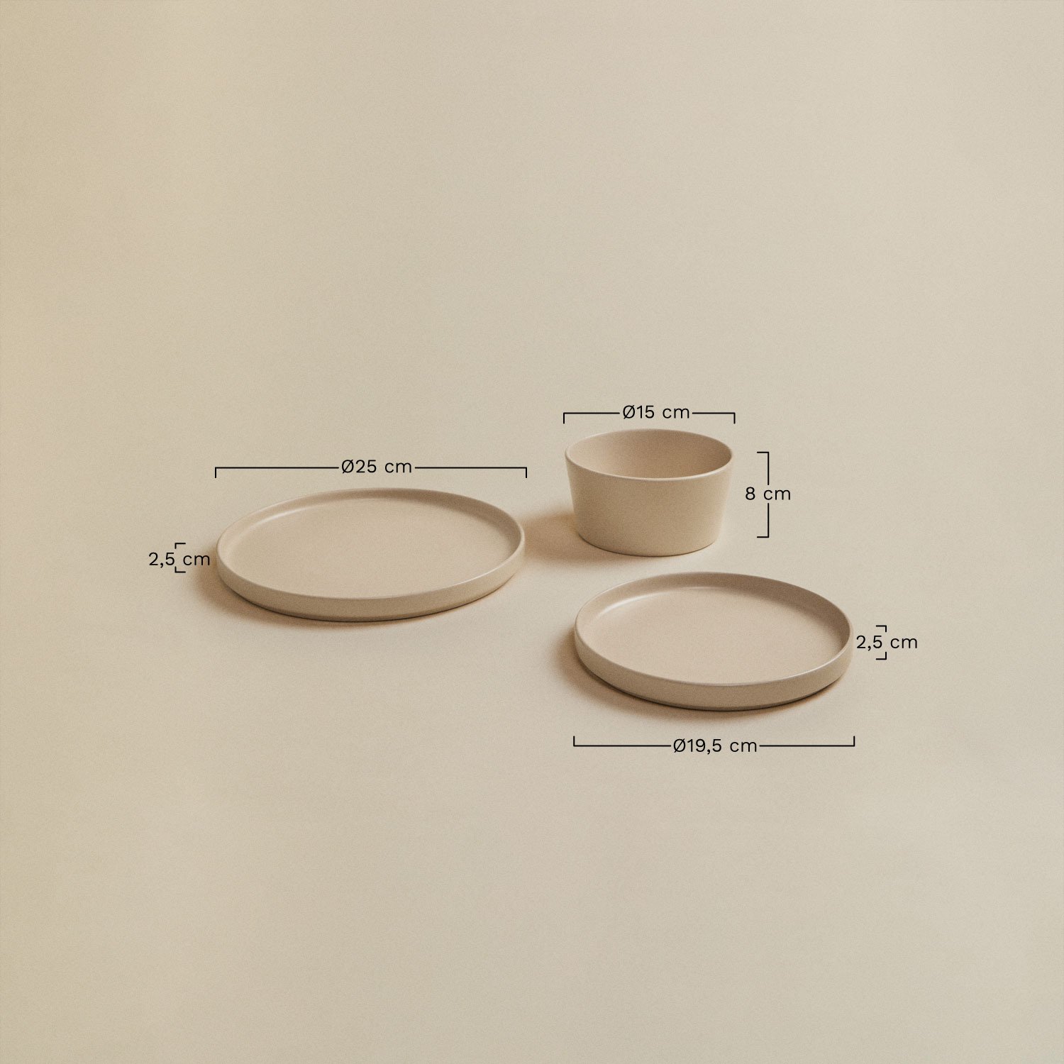 12-piece Sillex stoneware dinnerware set, MEASURES