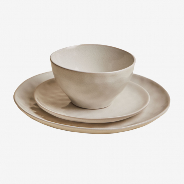 Sibeta 12-piece Stoneware Dinnerware Set White - Sklum