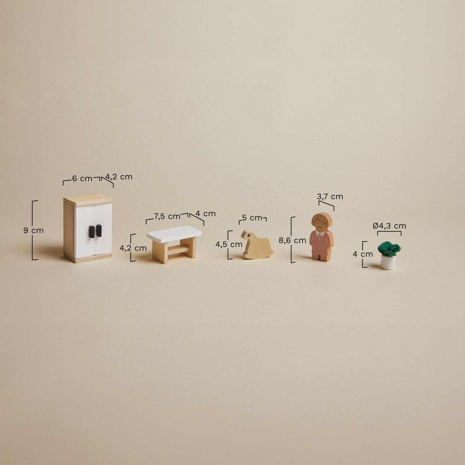 Elizabeth Kids Wooden Dollhouse, MEASURES