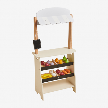 Aldebara Kids Ecological Wooden Market Brown Natural Wood - Sklum