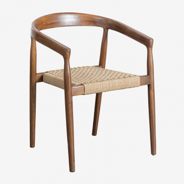 Visby Design Pack Of 2 Teak Dining Chairs Teak Wood - Sklum