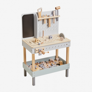 Wooden Tool Bench Albiore Kids Brown Natural Wood - Sklum