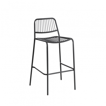 Pack Of 4 High Stackable Garden Stools Elton Carbon Black & ↑75 Cm - Sklum