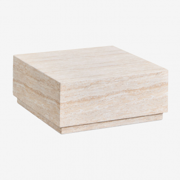 Imala Travertine Look Cement Coffee Table 80 X 80 Cm - Sklum
