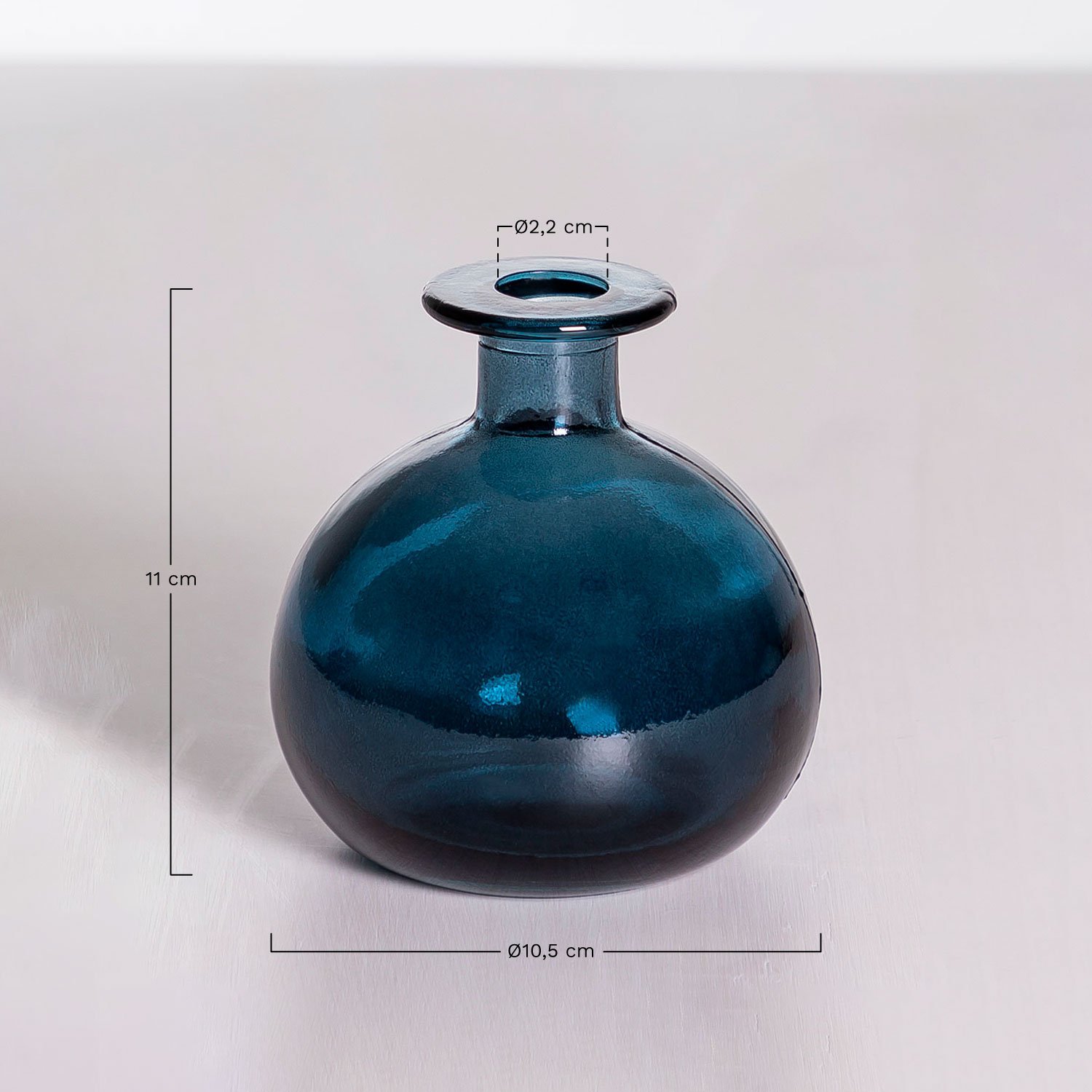 Recycled Glass Vase Endon, MEASURES