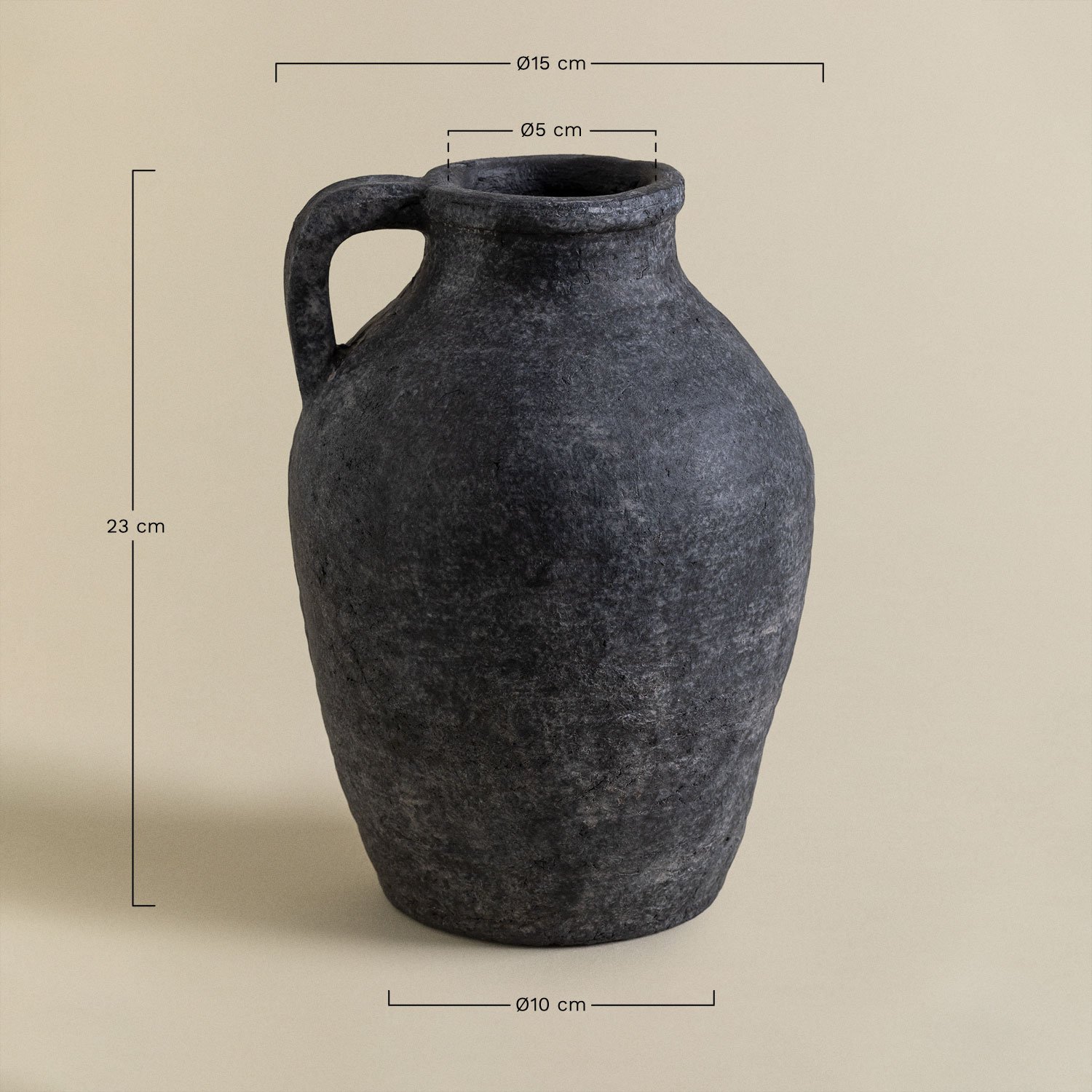 Decorative terracotta vase Dariam, MEASURES