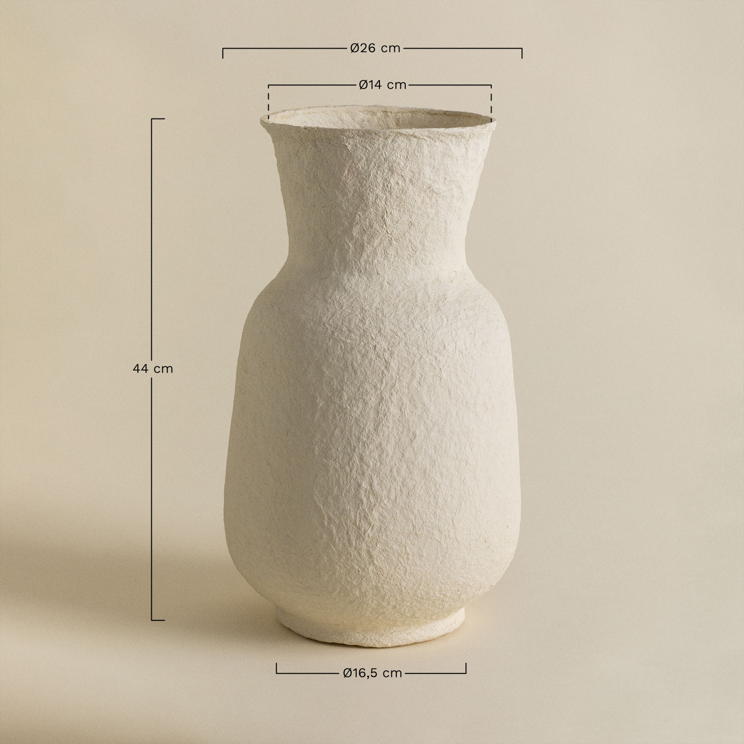 Decorative handmade vase in Sousel papier-mâché, MEASURES