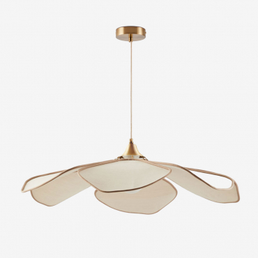 Benavid Ceiling Lamp Ø75 Cm & Crema Linho - Castanho Trigo Beige Linen - Brown Wheat - Sklum