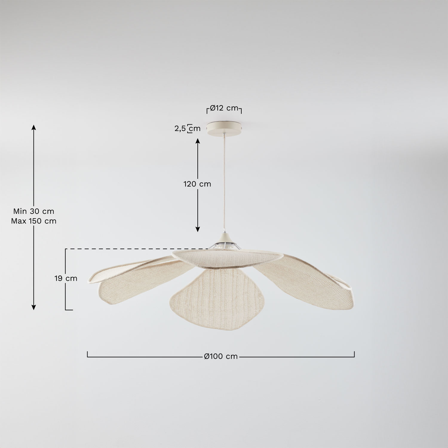 Benavid pendant ceiling lamp, MEASURES