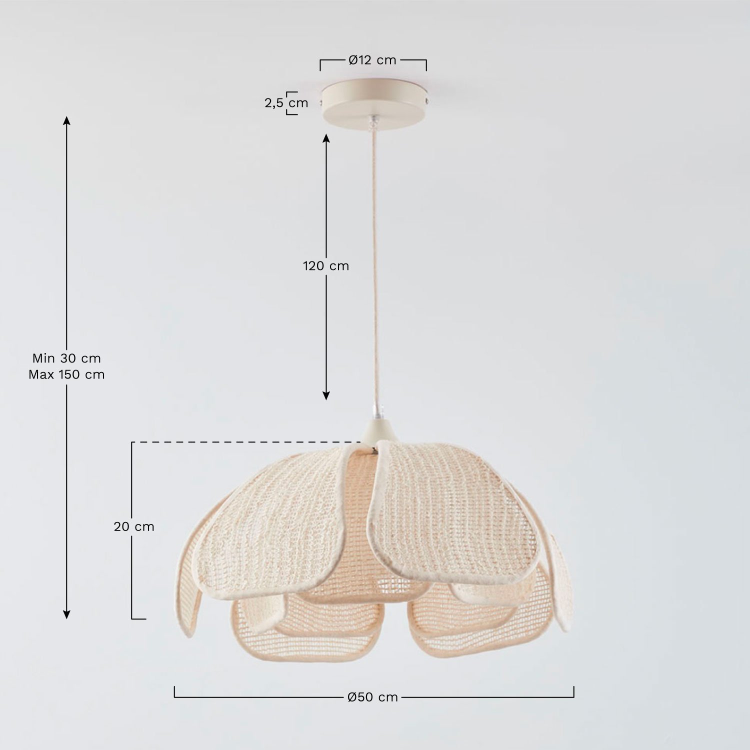 Ceiling lamp (Ø50 cm) Vidson, MEASURES