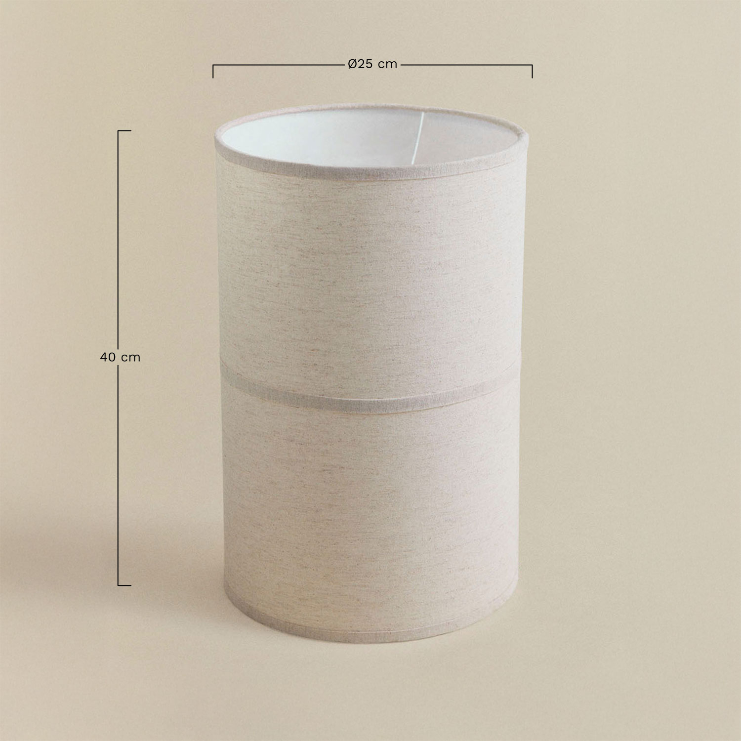 Olinda recycled cotton lampshade, MEASURES