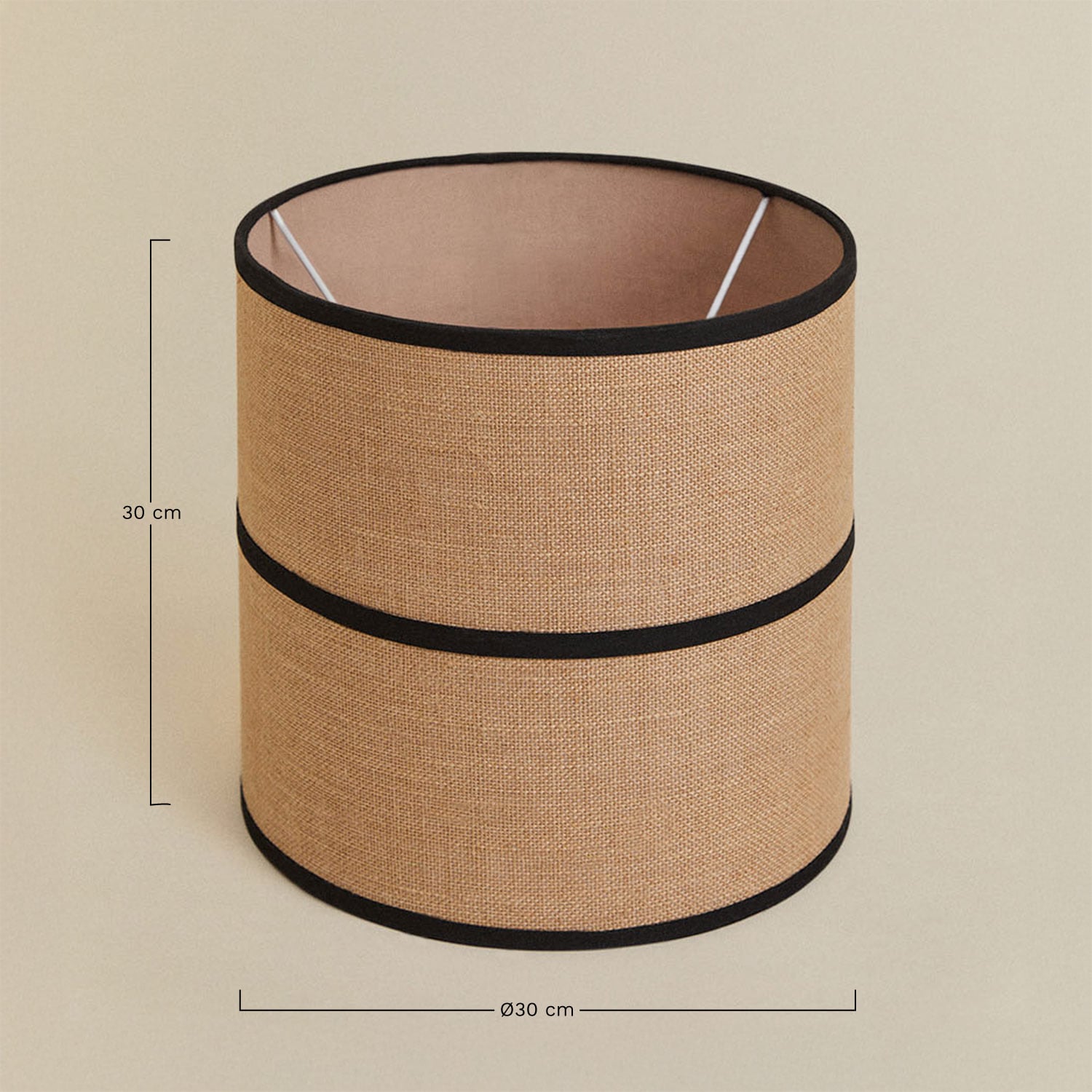 Olinda jute and cotton lampshade, MEASURES