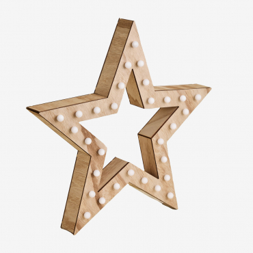 Decorative Figure With Luzi Led Lights Brown Natural Wood - Sklum