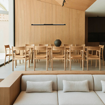 Treveris Extendable Table Set (220-320x95 Cm) And 12 Dining Chairs In Mara Signature Oak Wood Natural Wood - Sklum