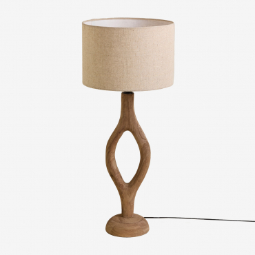 Gracia Mango Wood Table Lamp Mango Wood & Light Sand Brown Ø30 Cm - ↑20 Cm Arlina - Sklum